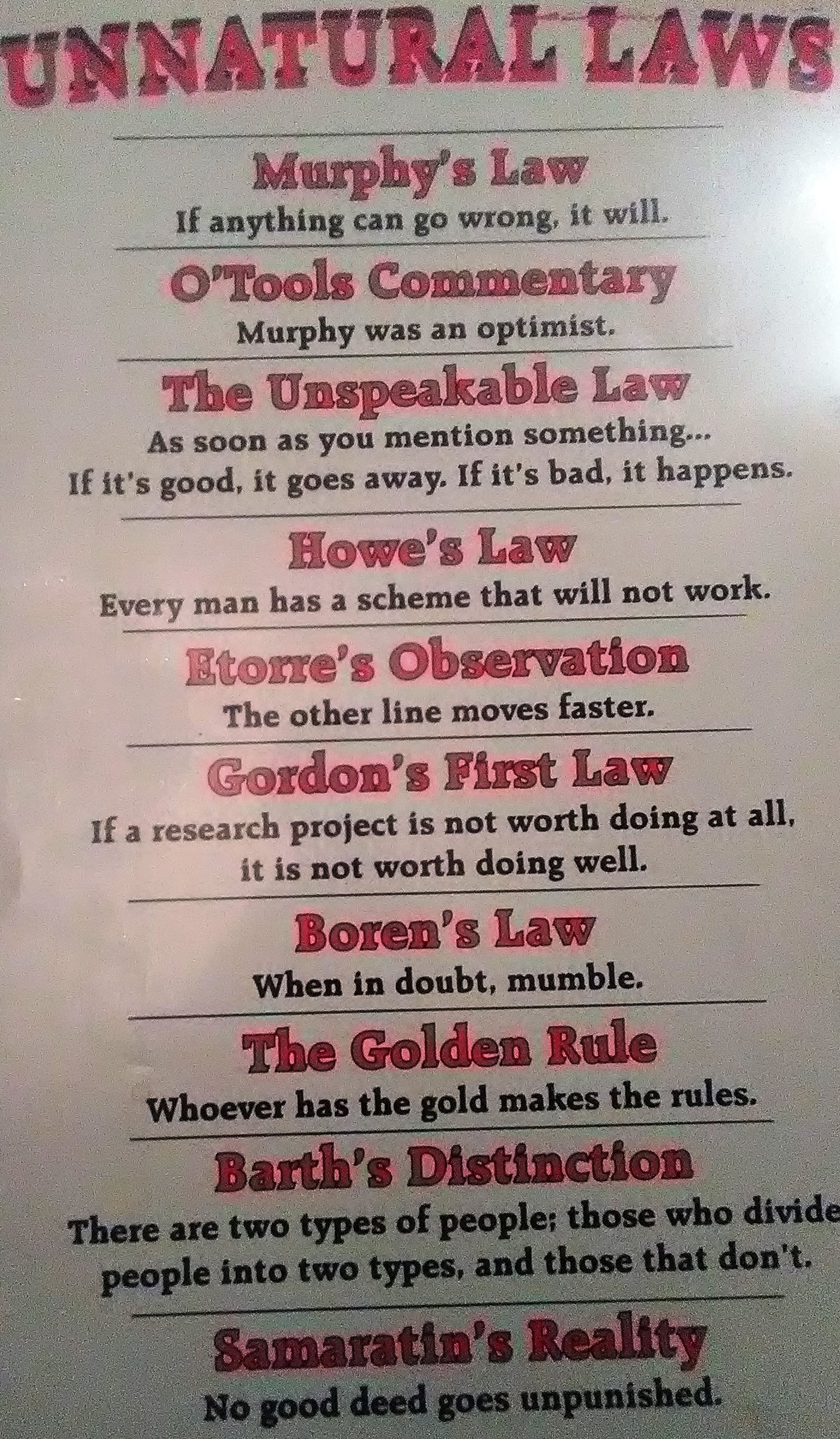 Some of the Laws of Life